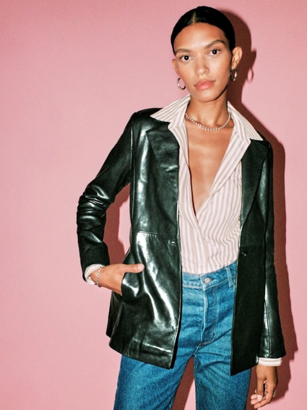 Veda x Reformation Leather Blazer – Women’s Small